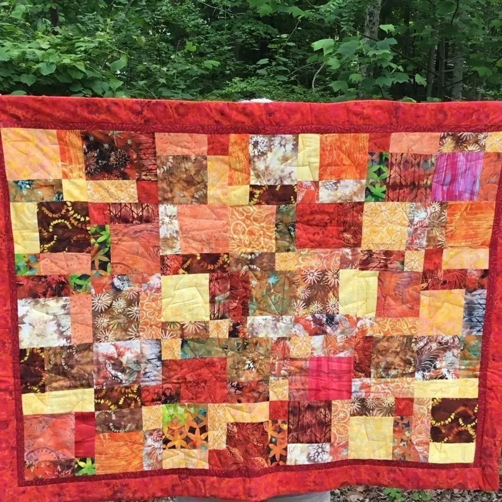 NWT. Hand Crafted Quilted Fall Colors Quilt